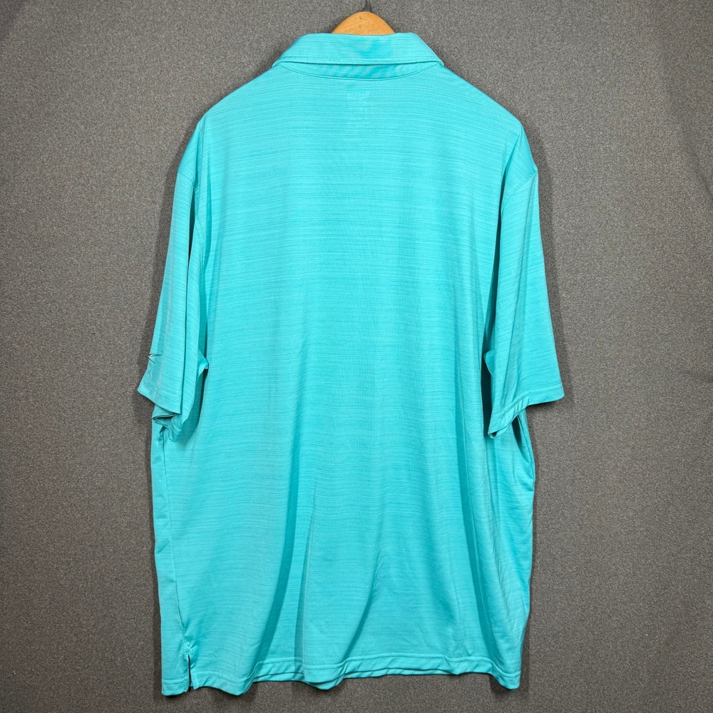 Reebok Speedwick Polo Shirt Mens 2XLT Turquoise Blue Heathered Golf DXGF19131 - Picture 3 of 9